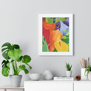 Luminous Elegance: Hand-Painted Portrait of Calla Lilies