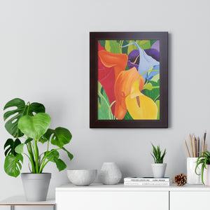 Luminous Elegance: Hand-Painted Portrait of Calla Lilies