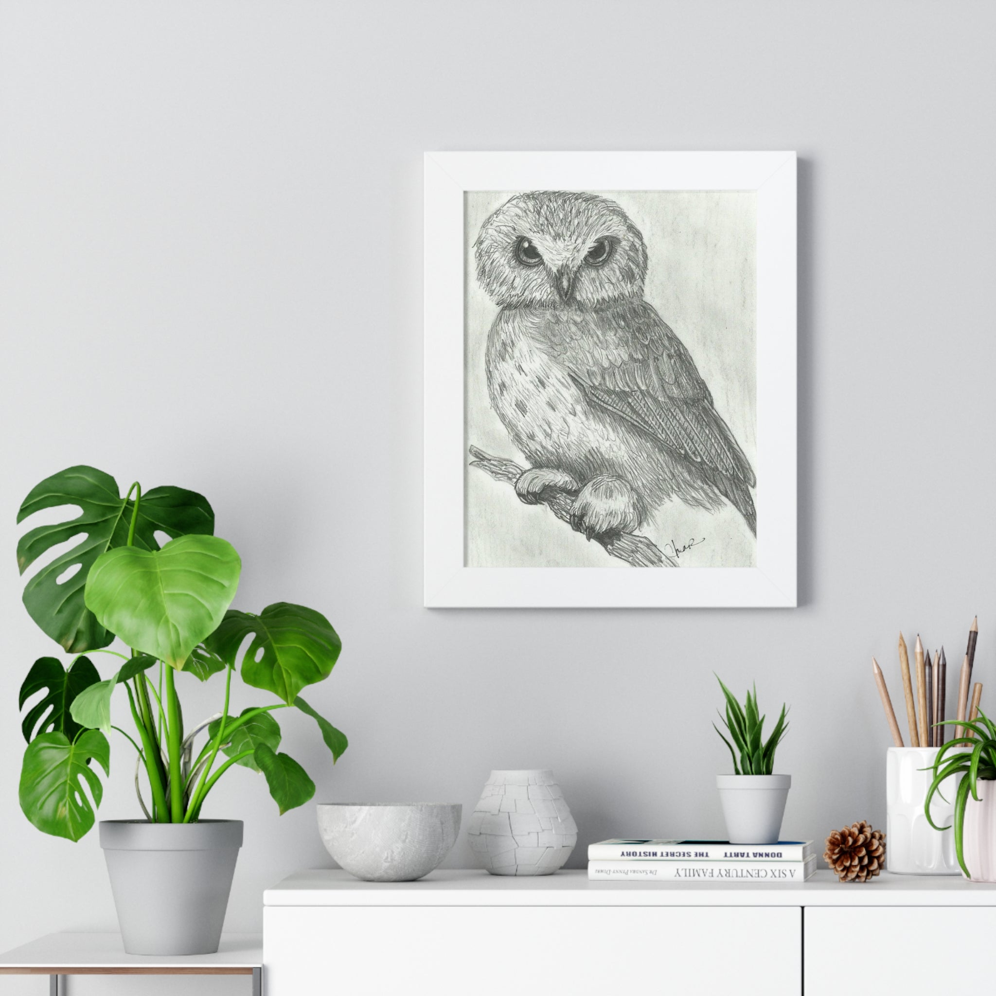 Majestic Nocturne: Hand-Drawn Owl