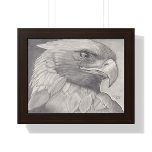 Majestic Eagle Hand-Drawn Portrait in Frame